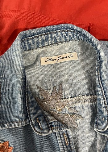 Nakışlı Düğmeli Mavi Denim Gömlek - Görsel 3