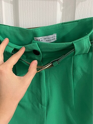 s Beden Yeşil kadın kumaş pantolon