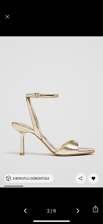 Stradivarius Stradivarius topuklu gold sandalet ayakkabı