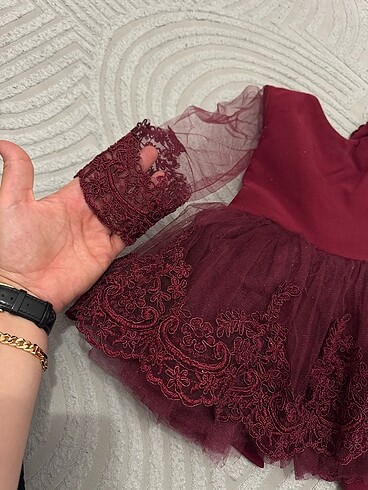 1 Yaş Beden bordo Renk Abiye