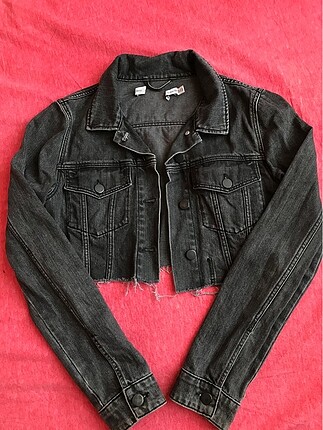 Zara antrasit crop kot ceket
