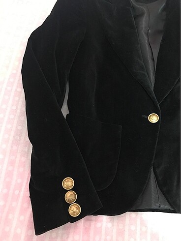 xs Beden siyah Renk Siyah kadife kısa vintage ceket
