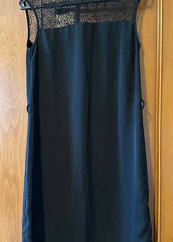 Parlak Mavi Kısa Kollu Midi Elbise - Görsel 3