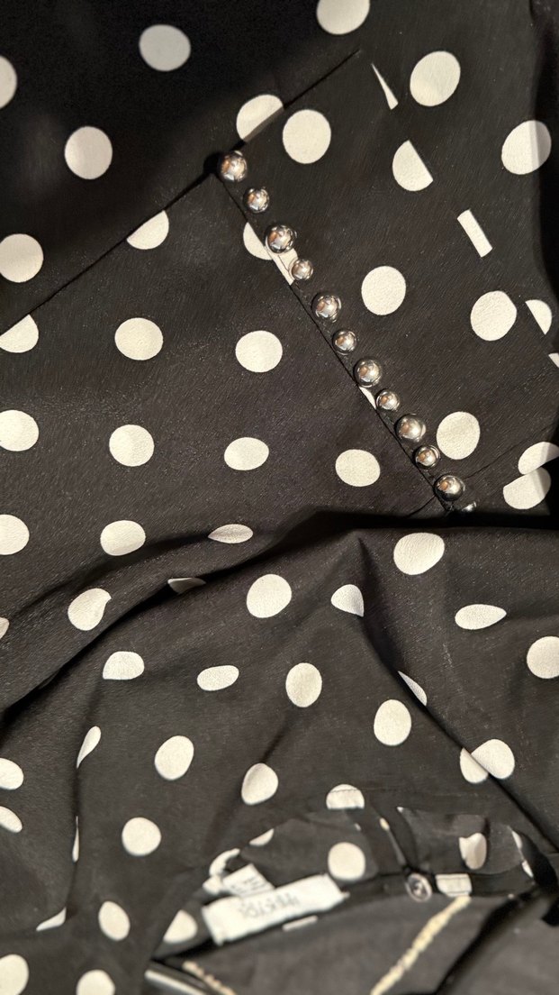 İpekyol Siyah Beyaz Puantiyeli Uzun Kollu Bluz - Görsel 2