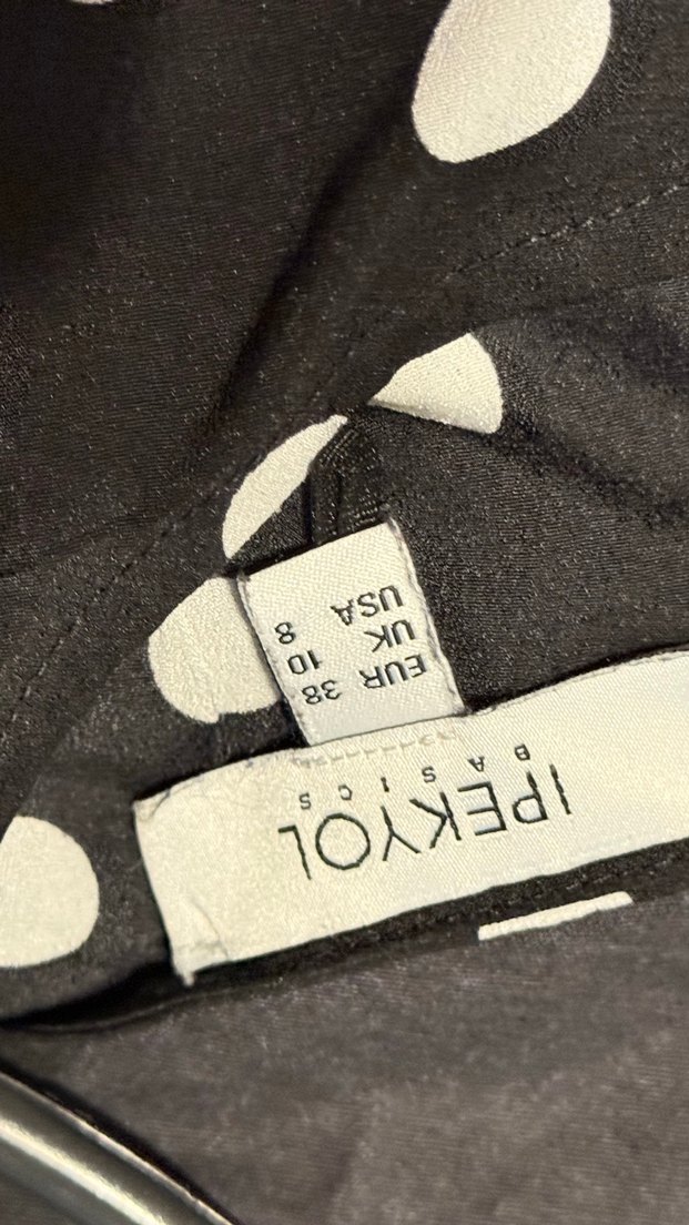 İpekyol Siyah Beyaz Puantiyeli Uzun Kollu Bluz - Görsel 3