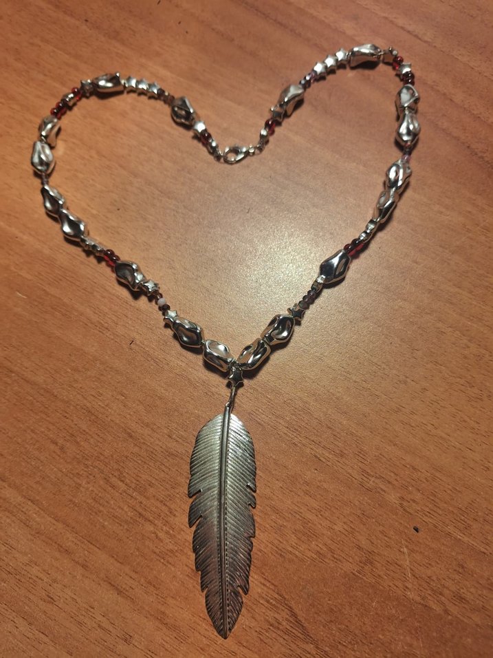 Uzun Altın Renkli Boncuklu Bohem Kolye - Görsel 2