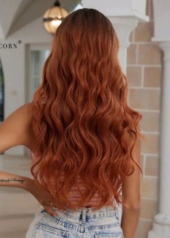 Bakır  Dalgalı Peruk Saç Aksesuar - Görsel 7