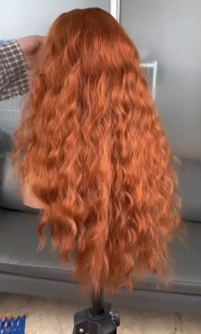 Bakır  Her yöne Ayrılabilen Tül Peruk - Görsel 4