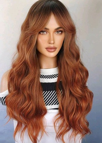 Kahverengi  Bakır  Bohem Kadın Peruk - Görsel 9