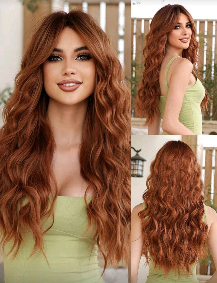 Kahverengi  Bakır  Bohem Kadın Peruk - Görsel 4