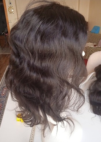 Parlak Siyah İpek Görünümlü İnsan Saçı - Görsel 3