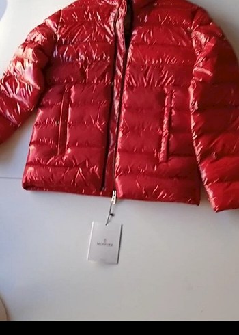 Kırmızı Parlak Fermuarlı Kadın Ceket - Görsel 3