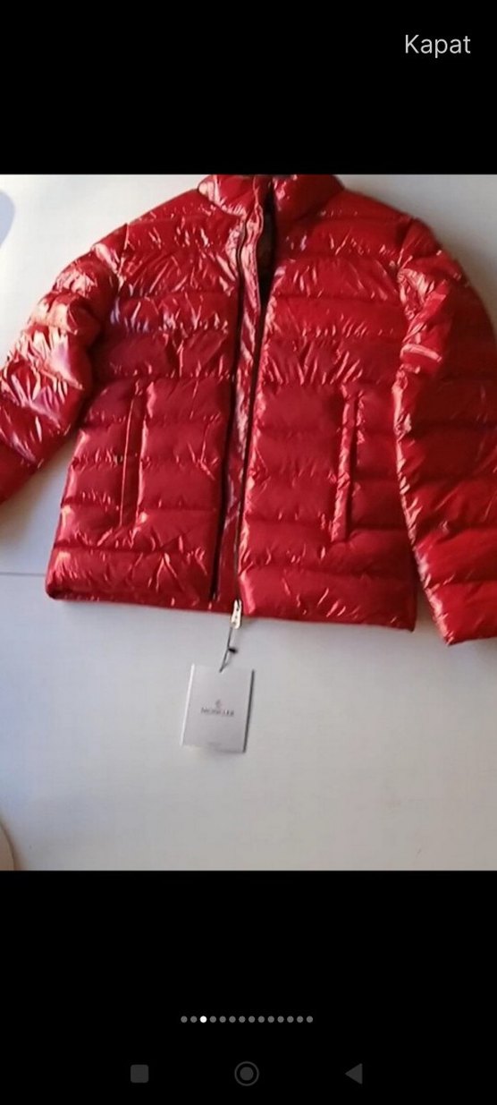 Kırmızı Parlak Fermuarlı Kadın Ceket - Görsel 3