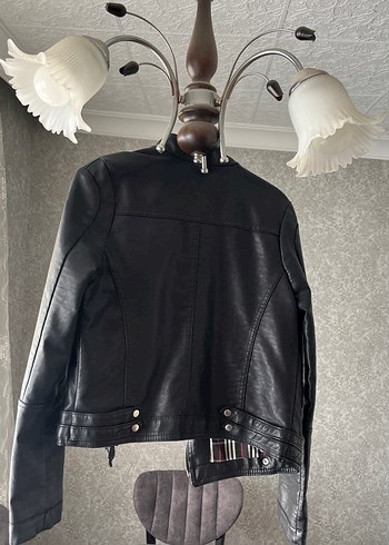 Diğer Siyah Deri Biker Ceket