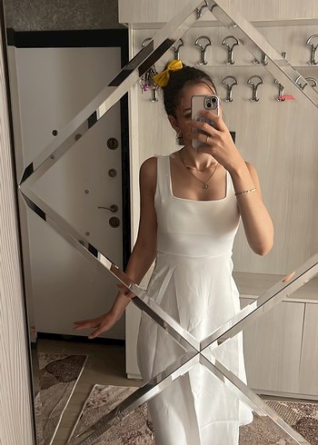 Trendyol & Milla Beyaz Midi elbise
