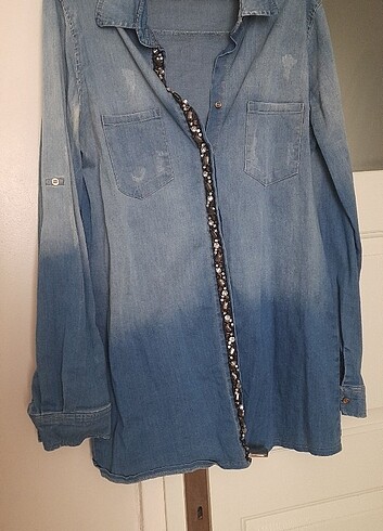 Batik şık kot gömlek yeni gibi