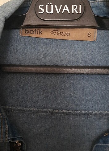 Batik şık  kot gömlek yeni gibi - Görsel 5