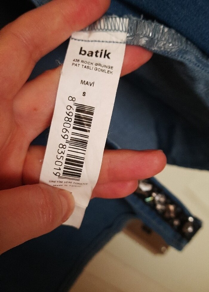 Batik şık  kot gömlek yeni gibi - Görsel 2