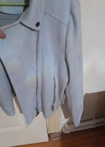 Gri Süet Kadın Deri Ceket - Görsel 2