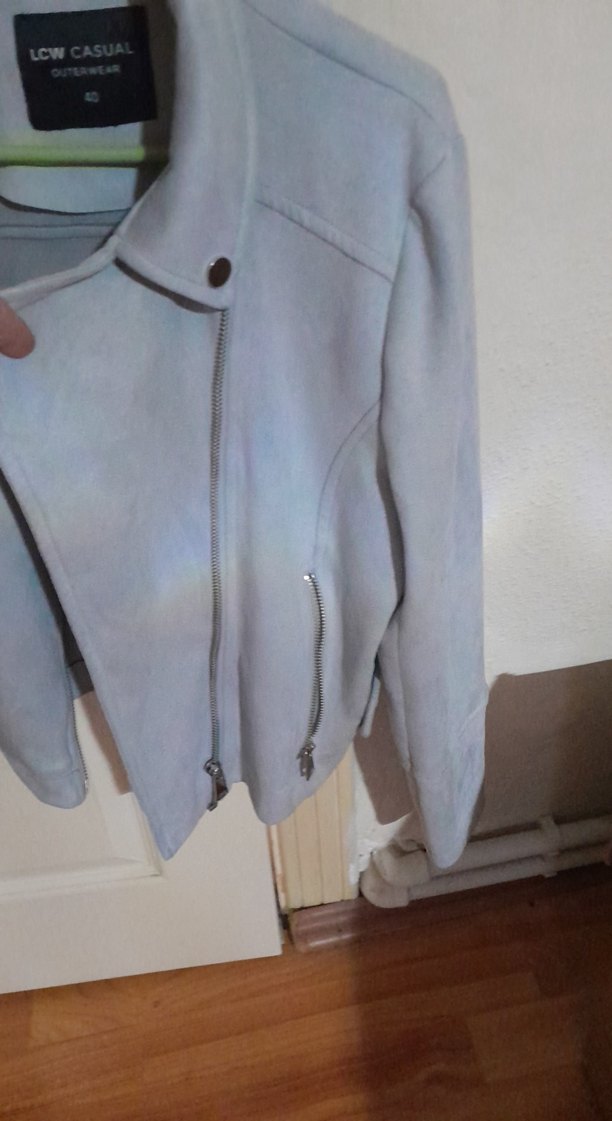 Gri Süet Kadın Deri Ceket - Görsel 2