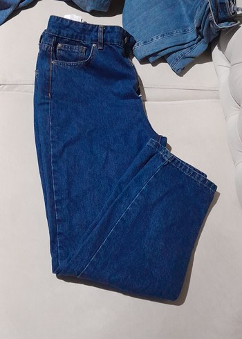 Parlak Lacivert Fermuarlı Kadın Denim Pantolon - Görsel 2