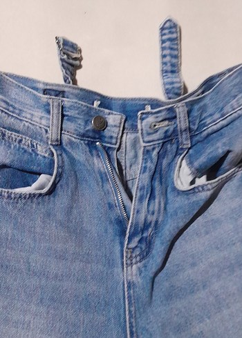 Kadın Mavi Bol Kesim Denim Pantolon - Görsel 2