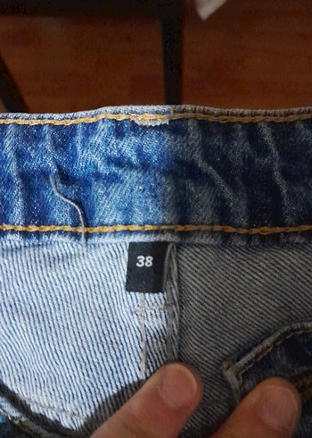 Kadın Mavi Bol Kesim Midi Kot Pantolon - Görsel 3