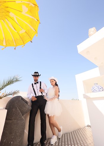 Beyaz Mini Straplez Gelinlik - Görsel 2