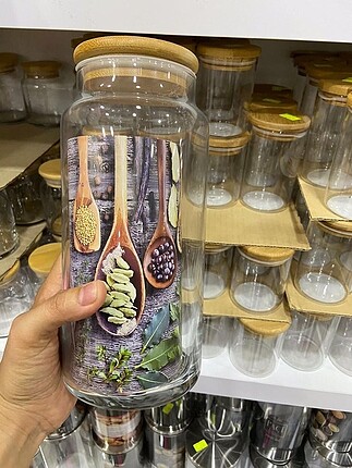 Bambu kapaklı kavanoz