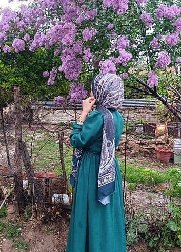 Diğer Dantelli keten elbise