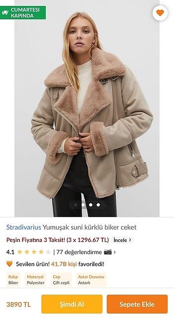 Stradivarius Yünlü Biker Ceket