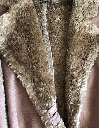 l Beden camel Renk Vintage kürklü kaban