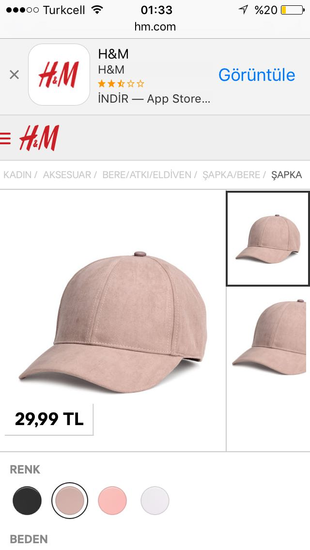 H&M Nubuk şapka