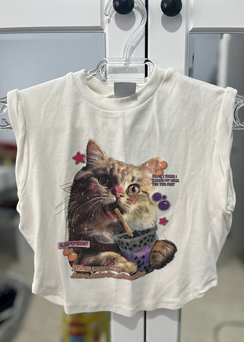 Crop Baskılı Tişört