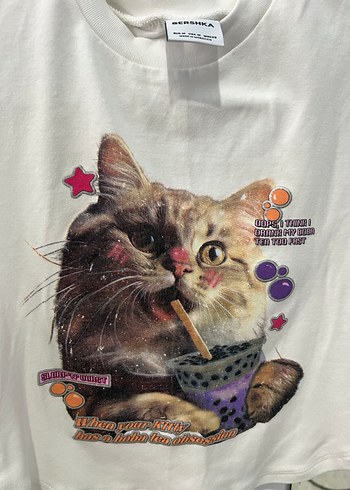 m Beden Crop Baskılı Tişört