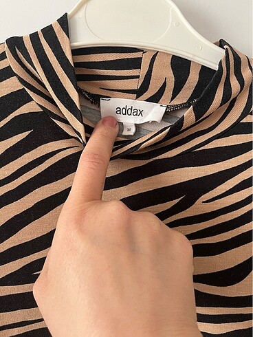 m Beden Zebra desenli crop