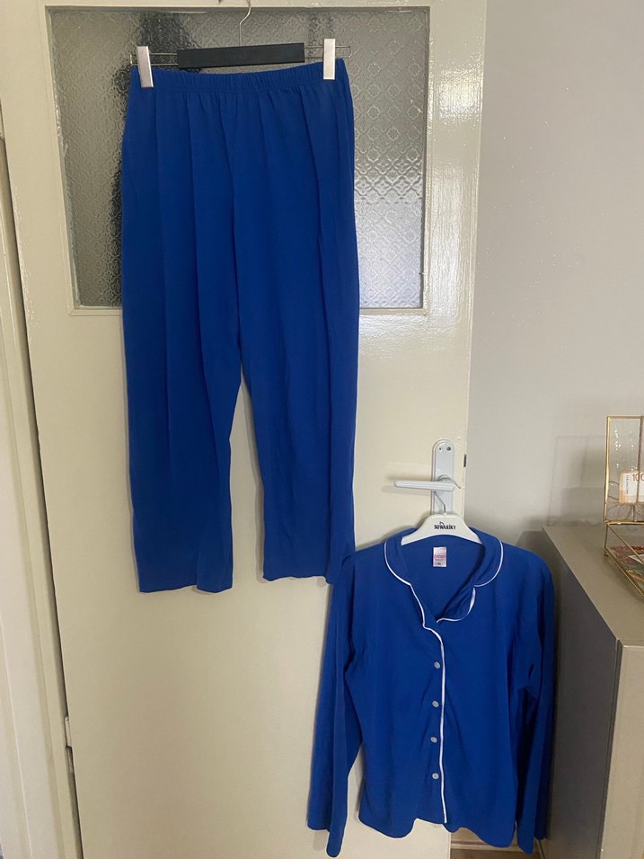 Kadın mavi  Uzun Kollu Pijama Takımı - Görsel 2