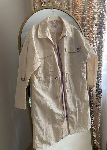 Bej Uzun Keten Ceket - Görsel 2