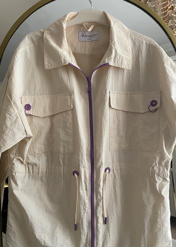 Bej Uzun Keten Ceket - Görsel 8