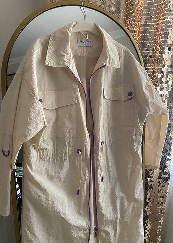 Bej Uzun Keten Ceket - Görsel 3