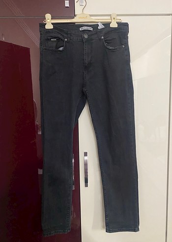 Kemer Detaylı Gri Erkek Denim Pantolon - Görsel 2