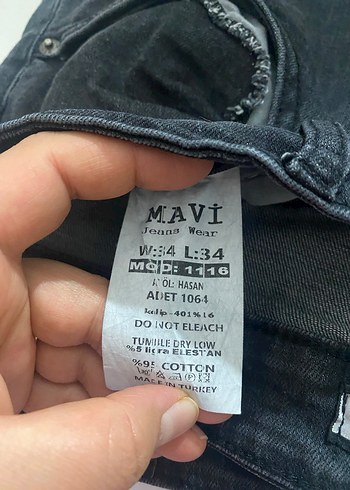 Kemer Detaylı Gri Erkek Denim Pantolon - Görsel 7