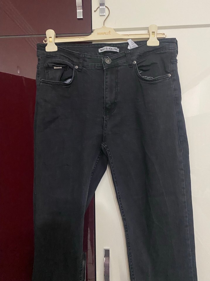 Kemer Detaylı Gri Erkek Denim Pantolon - Görsel 3