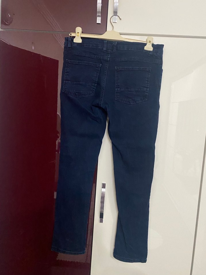 Erkek Lacivert Regular Fit Denim Pantolon - Görsel 4