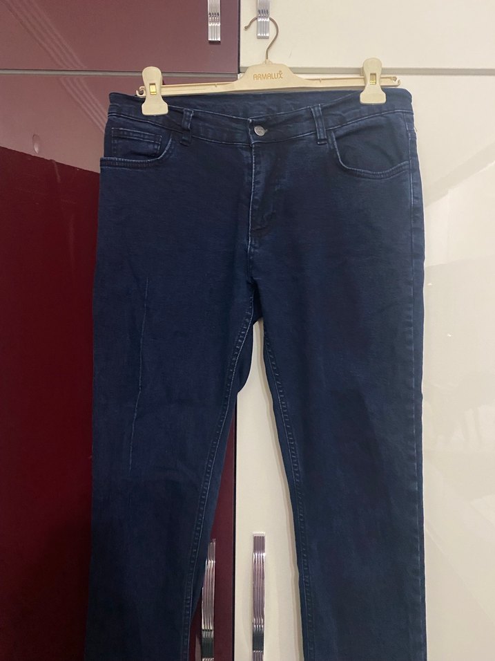 Erkek Lacivert Regular Fit Denim Pantolon - Görsel 3
