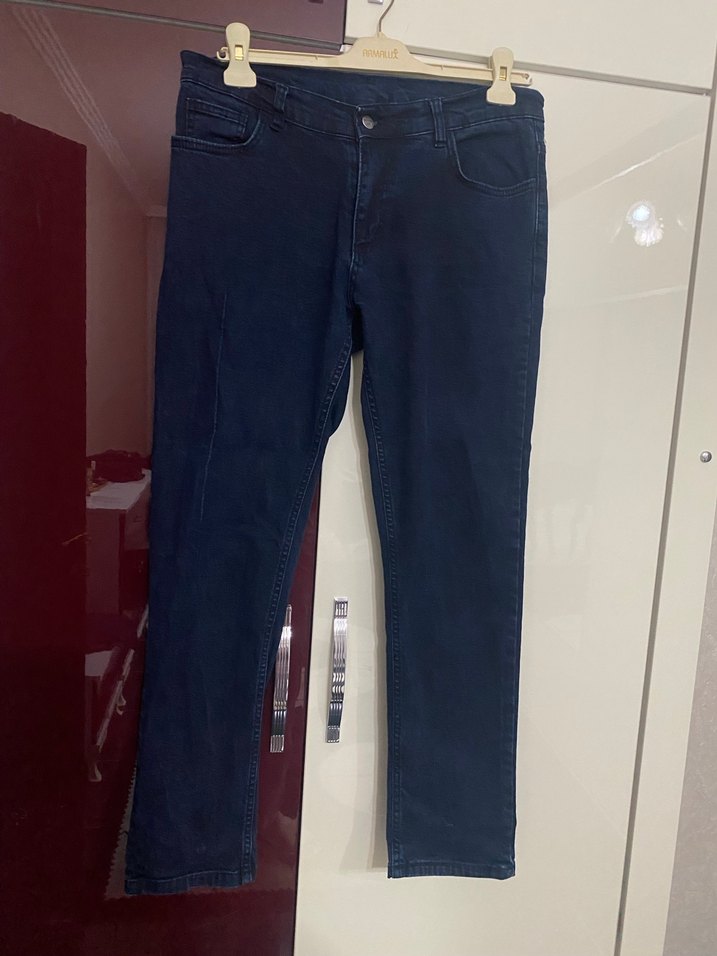 Erkek Lacivert Regular Fit Denim Pantolon - Görsel 2