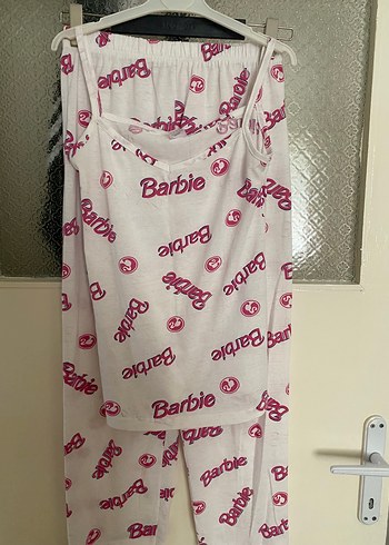 Diğer Dantel Detaylı Barbie Desenli Kolsuz Pijama Takımı