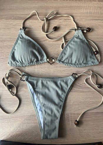 Bohem Mini Bikini Takımı Bej Gri