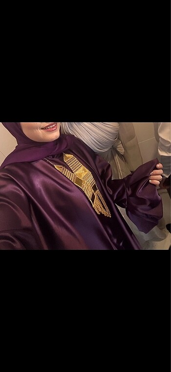 universal Beden mor Renk Tasarım abaya+içlik