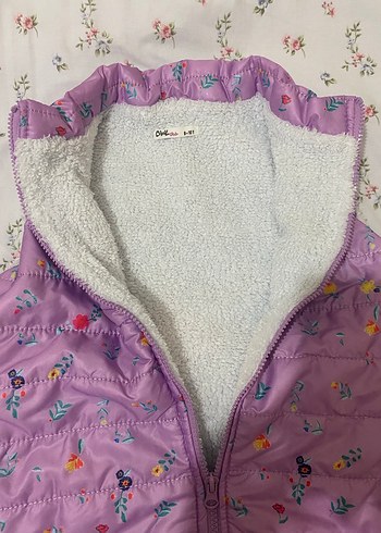 Kız Çocuk Nakışlı Mor Fermuarlı Yelek - Görsel 2